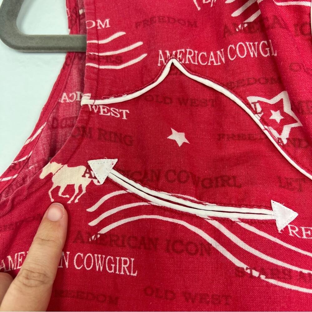 Wrangler Blues | Western Shirt Vintage American Cowgirl Red White Festival M - Picture 12 of 12